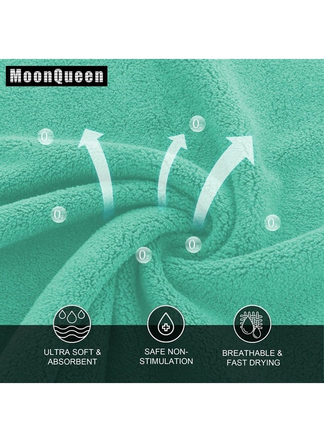 MOONQUEEN Ultra Soft Premium Washcloths Set - 12 x 12 inches - 72 Pack - Quick Drying - Highly Absorbent Coral Velvet Bathroom Wash Clothes (Aqua Green) - Image 2