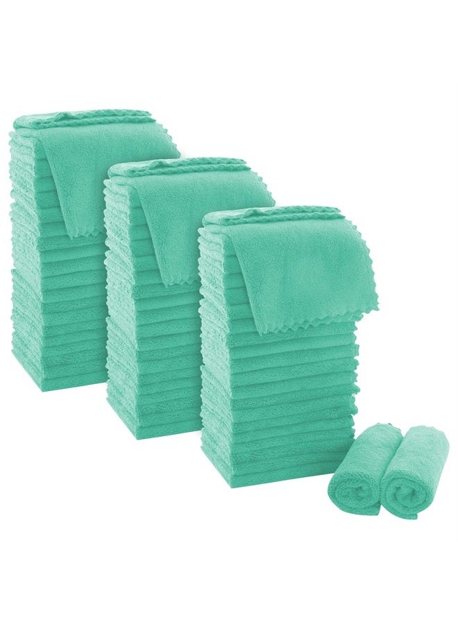 MOONQUEEN Ultra Soft Premium Washcloths Set - 12 x 12 inches - 72 Pack - Quick Drying - Highly Absorbent Coral Velvet Bathroom Wash Clothes (Aqua Green) - Image 1