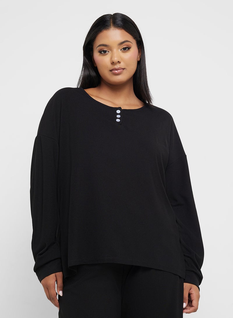Ginger Plus Ribbed Long Sleeve Pyjama Set  - Image 3
