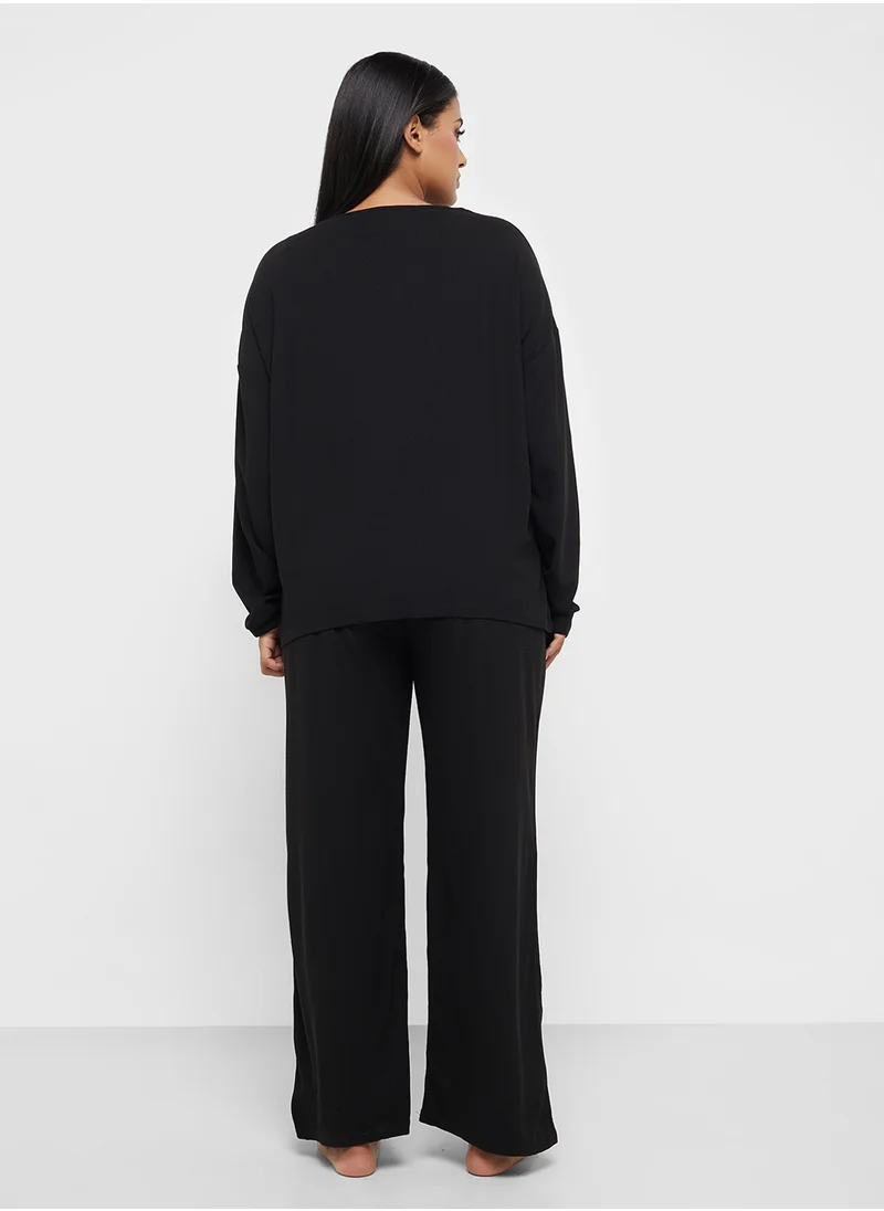 جينجر بلس Ribbed Long Sleeve Pyjama Set