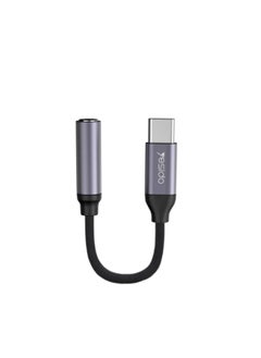 Yesido YAU19 Aluminum Alloy Nylon Cable USB Type-C To 3.5mm Aux Port Audio Adapter Cable Black  - Image 1