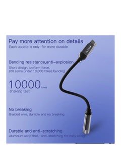 Yesido YAU19 Aluminum Alloy Nylon Cable USB Type-C To 3.5mm Aux Port Audio Adapter Cable Black  - Image 3