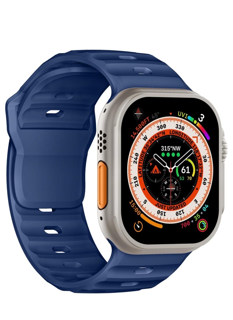 Generic - Sport Bands Compatible with Apple Watch Ultra 2/Ultra Band 49mm 45mm 44mm 42mm for Men, Soft Silicone Wristbands Waterproof Replacement Strap for iWatch Series 9 8 7 6 5 4 3 2 1 SE SE2 - Image 1
