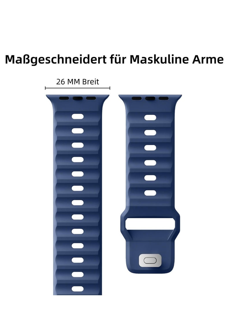 Generic - Sport Bands Compatible with Apple Watch Ultra 2/Ultra Band 49mm 45mm 44mm 42mm for Men, Soft Silicone Wristbands Waterproof Replacement Strap for iWatch Series 9 8 7 6 5 4 3 2 1 SE SE2 - Image 1