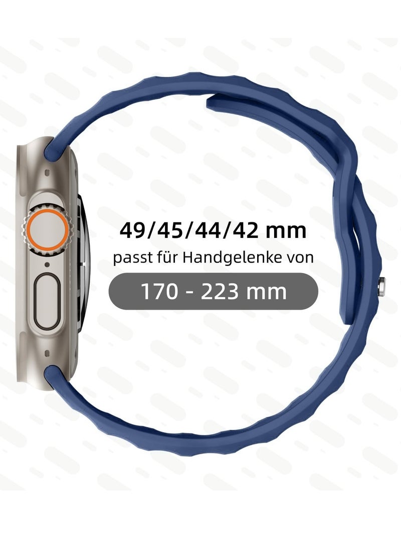 Generic - Sport Bands Compatible with Apple Watch Ultra 2/Ultra Band 49mm 45mm 44mm 42mm for Men, Soft Silicone Wristbands Waterproof Replacement Strap for iWatch Series 9 8 7 6 5 4 3 2 1 SE SE2 - Image 1