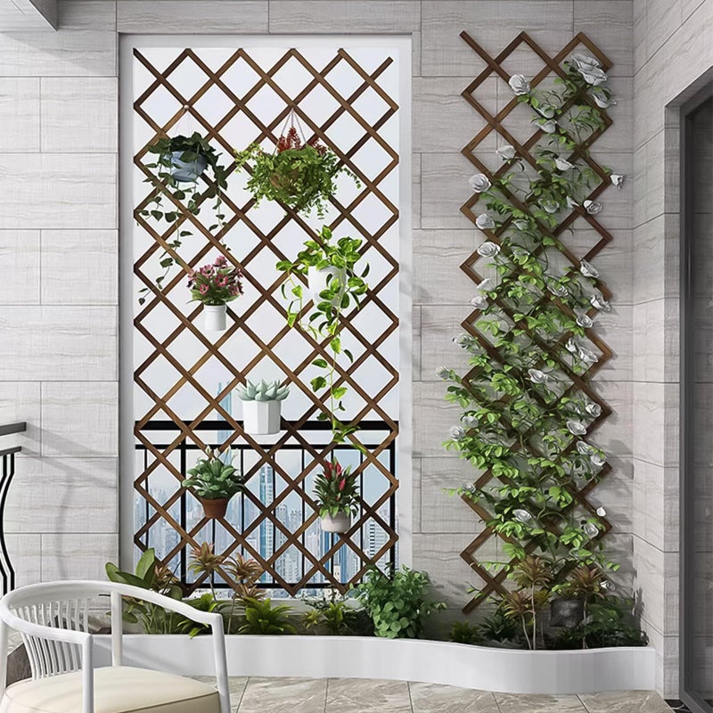 Tilinyan & one Expandable Garden Trellis, 37" x 90" Trellis for Climbing Plants Outdoor, Wooden Lattice Fence Wall Panel Lattice Panels for Outside, for Climbing Plants Vine Ivy Rose Cucumbers - Image 5