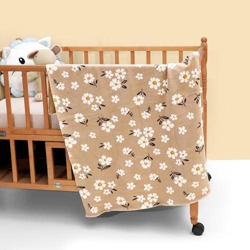 haus & kinder Knitted Baby Blanket, Soft Breathable Baby Blankets Newborn, Premium Baby Blanket for 0-2 Years, Cozy Blankets for Crib, Nursery & Stroller, New Born Baby Essentials | Little Bloom - Image 1