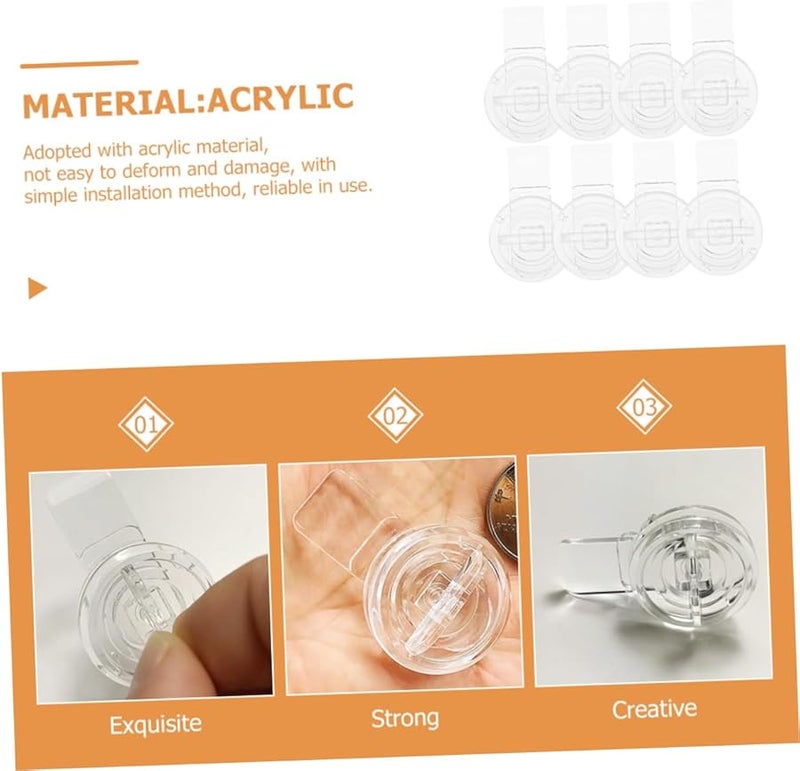 Artibetter 8pcs Acrylic Locking Hasp Latch for Jewelry Box Storage Cases and Doors Wear Resistant Design - Image 5