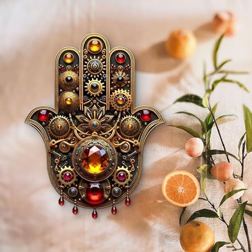 Whittlewud Wooden Hamsa Hand Wall Hanging 8x10.6 Inch Home & Spiritual Decor Easy to Hang | Decorative Wall Art for Living Room, Bedroom, Entrance & Office - Image 5