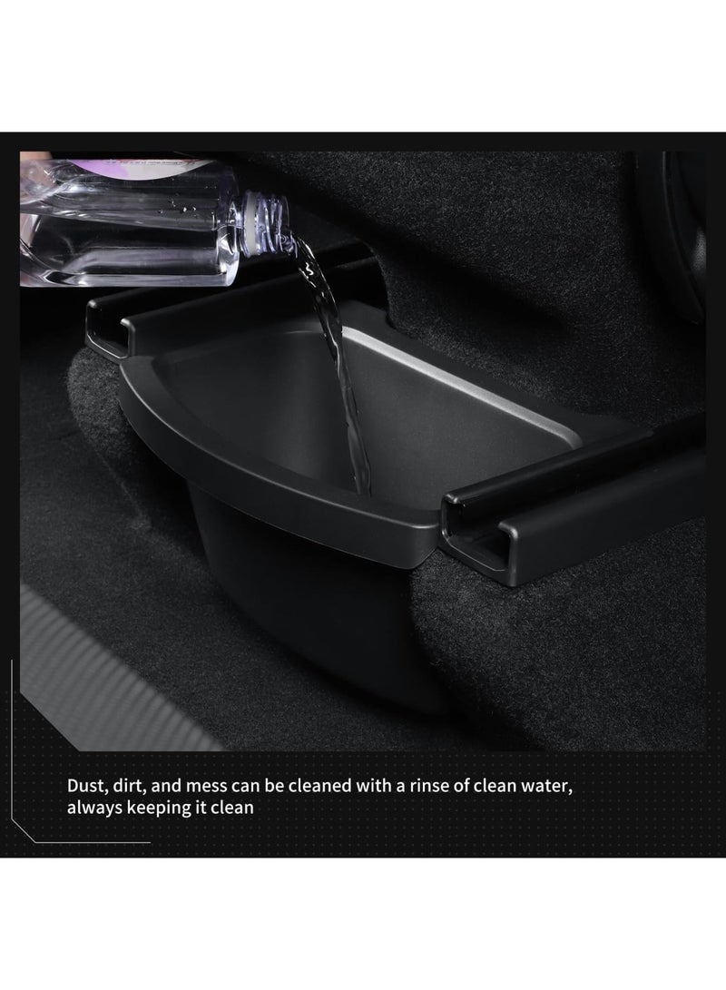 SYOSI Rear Center Console Floor Storage Box for Tesla Model Y (Juniper 2025 2026) - TPE Storage Organizer, 2nd Row Console Rubbish Bin, Convenient Car Accessories (Black) - Image 2