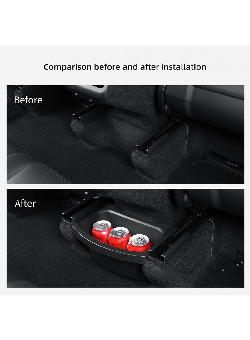 SYOSI Rear Center Console Floor Storage Box for Tesla Model Y (Juniper 2025 2026) - TPE Storage Organizer, 2nd Row Console Rubbish Bin, Convenient Car Accessories (Black) - Image 5