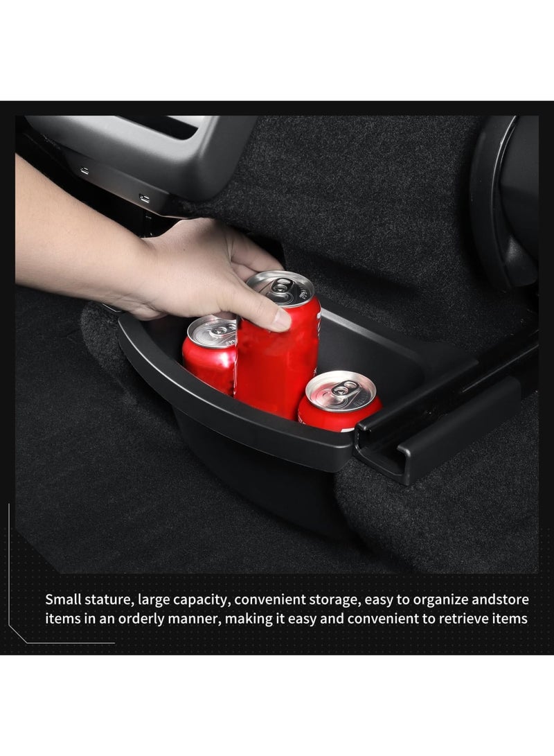 SYOSI Rear Center Console Floor Storage Box for Tesla Model Y (Juniper 2025 2026) - TPE Storage Organizer, 2nd Row Console Rubbish Bin, Convenient Car Accessories (Black) - Image 3