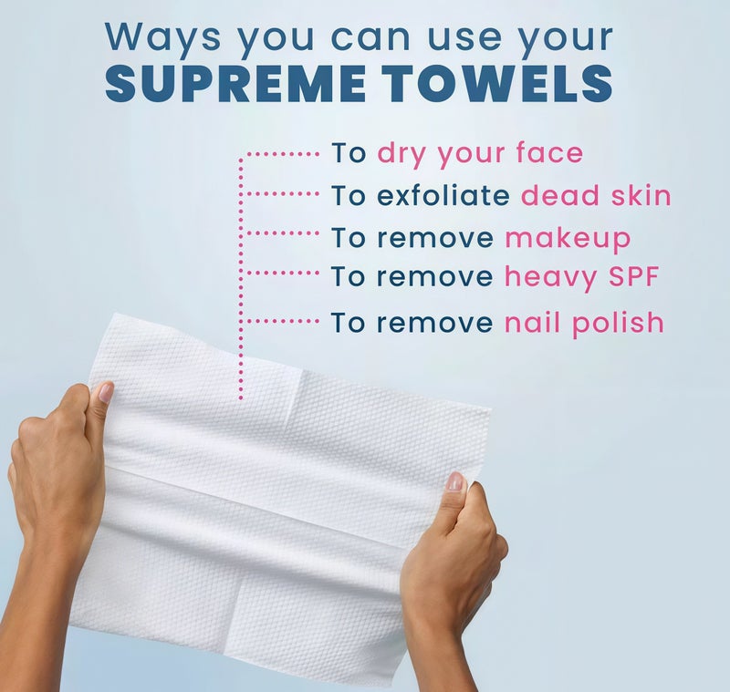 50PCS Disposable Face Towels 10x12 Inch, Soft Absorbent Biodegradable Face Towelettes for Sensitive Skin, Makeup Remover and Cleansing - Image 4