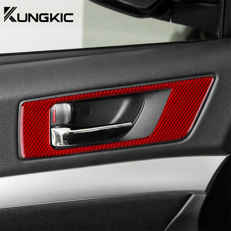 Real Soft Carbon Fiber Sticker For Subaru Legacy Outback 2010 2011 2012 2013 2014 LHD RHD Car Door Handle Frame Accessories - Image 3