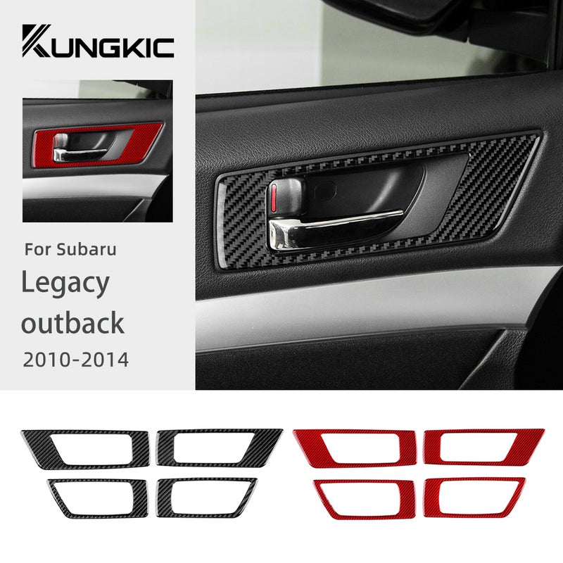 Real Soft Carbon Fiber Sticker For Subaru Legacy Outback 2010 2011 2012 2013 2014 LHD RHD Car Door Handle Frame Accessories - Image 1