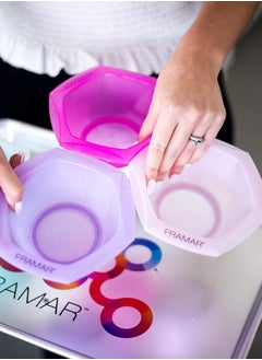 framar FRAMAR Multi-Colored Connect and Color Bowl Set – Mixing Bowls for Hair Color, Hair Bleach, Hair Dye, Coloring Set - 7 Pack  - Image 4