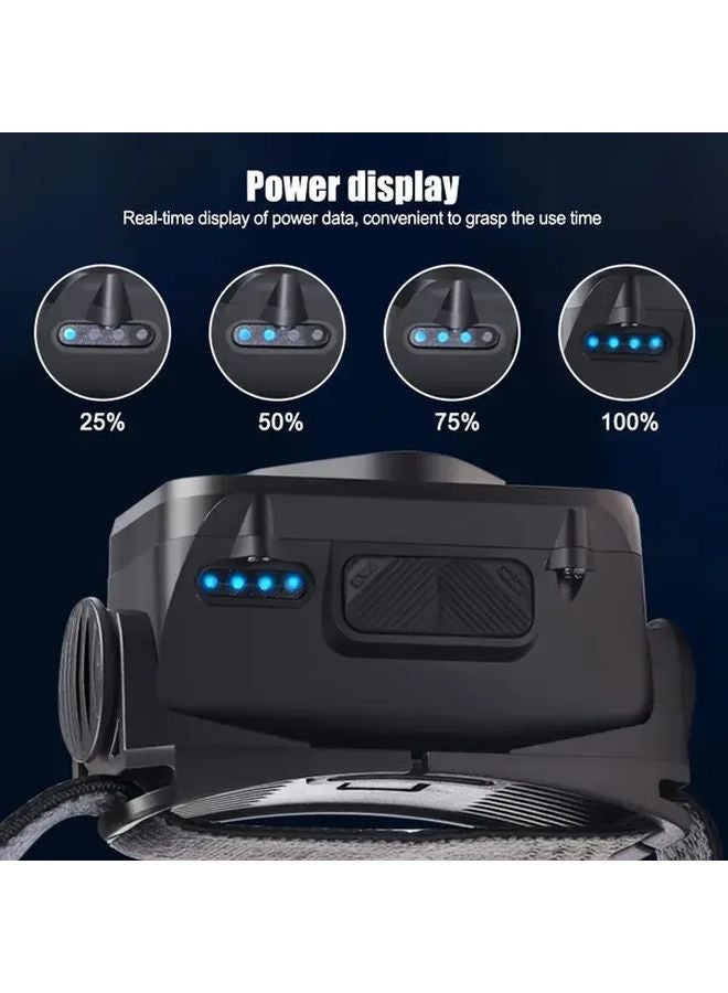 Upgrade Black Rechargeable LED Motion Sensor Headlamp 6 Modes USB Lithium Battery - Image 4