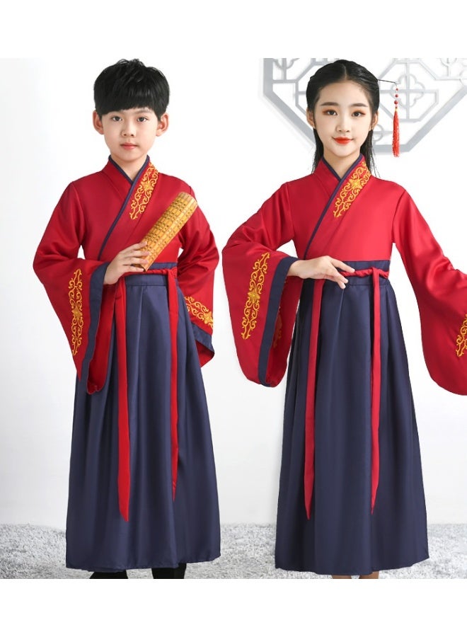 NIBEMINENT Children's performance costumes, Hanfu, ancient costumes, academic style, boys and girls, three-character classic, and bookboy roles - Image 1