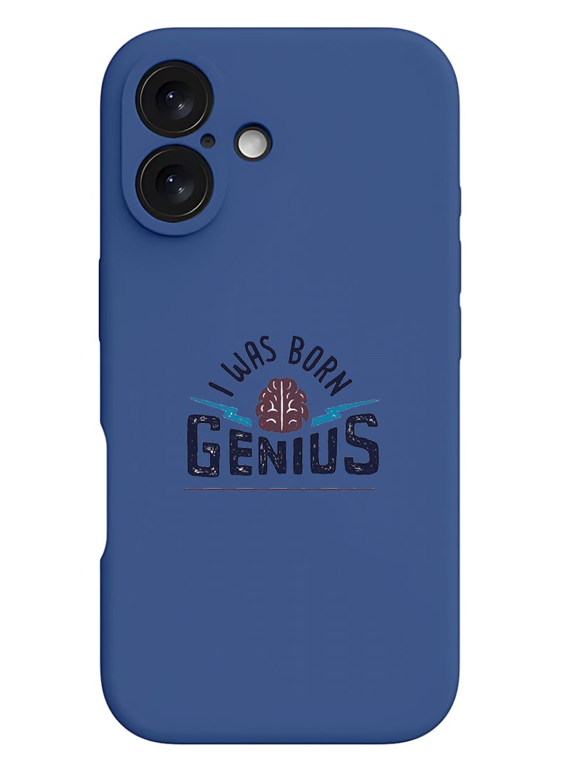 Theodor Protective Slim Fit Case Liquid Silicone Cover with Full Body Protection Anti-Scratch Shockproof Case For Apple iPhone 17 (Blue) Born Genius - Image 1