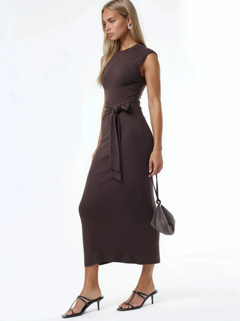 بوسيم BUSEM Midi Dress with Tie Detail