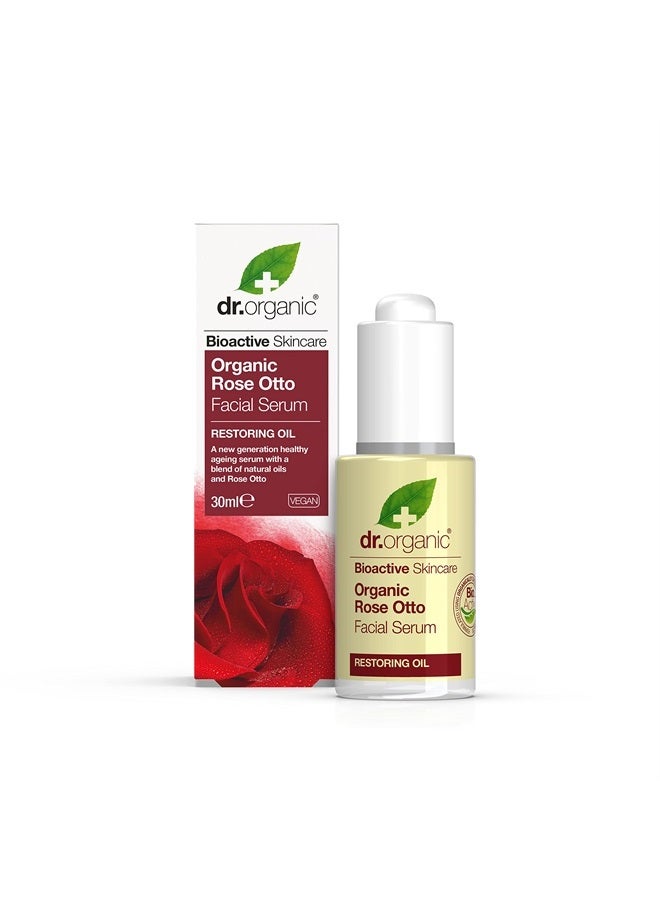 dr.organic Rose Otto Facial Serum | Nourishes and Smoothes Skin, Promotes Healthy Aging, Natural, Certified Organic, Paraben & SLS-Free, 30 mL / 1 fl oz - Image 1