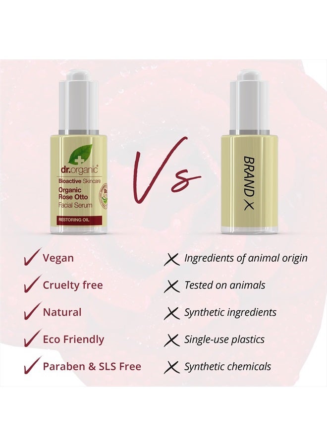 dr.organic Rose Otto Facial Serum | Nourishes and Smoothes Skin, Promotes Healthy Aging, Natural, Certified Organic, Paraben & SLS-Free, 30 mL / 1 fl oz - Image 3