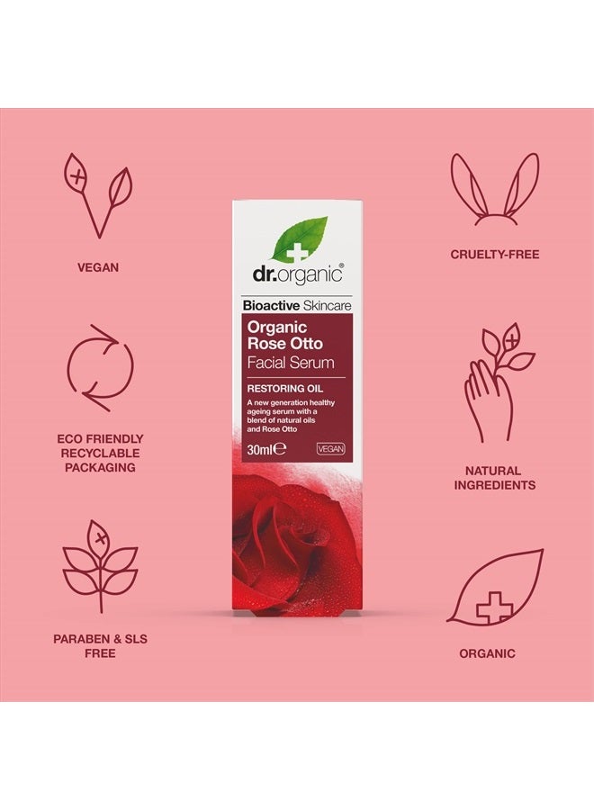 dr.organic Rose Otto Facial Serum | Nourishes and Smoothes Skin, Promotes Healthy Aging, Natural, Certified Organic, Paraben & SLS-Free, 30 mL / 1 fl oz - Image 2