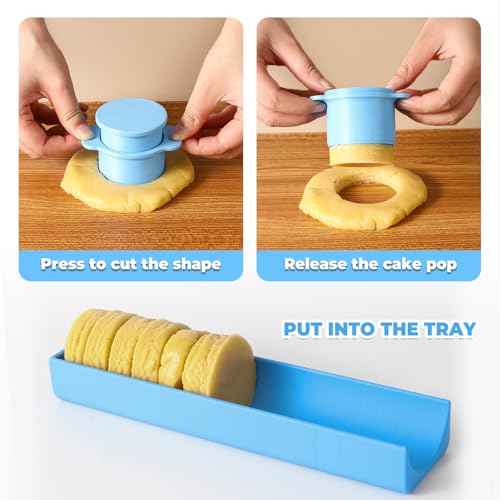 MITCHENIFY Round Cake Pop Mold with 9-Inch Tray, 3D Printed Cake Pop Cutter and Pusher, Baking Molds for Home Baking, Birthday Parties, Wedding Desserts - Image 2