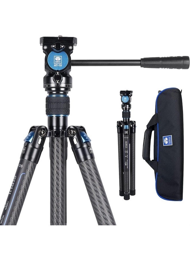 SIRUI Carbon Fiber Tripod Lightweight 2lbs with Panoramic Video Head, 59.8” Compact Camera Tripod Quick Release Leg Setup, Reversible Center Column, Reverse Folding Legs, Max Load 11lbs - Traveler X - Image 1