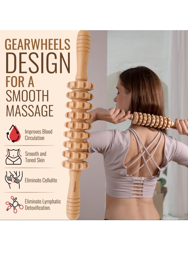 Arabest 5 Piece Wood Massage Tool Lymphatic Drainage Massager for Full Body And Head Muscle Pain Relief  - Image 3