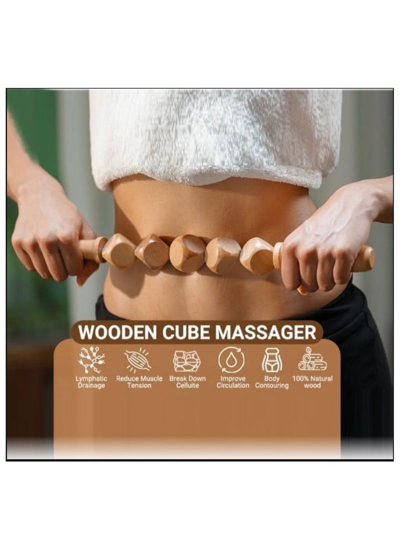 Arabest 5 Piece Wood Massage Tool Lymphatic Drainage Massager for Full Body And Head Muscle Pain Relief  - Image 4
