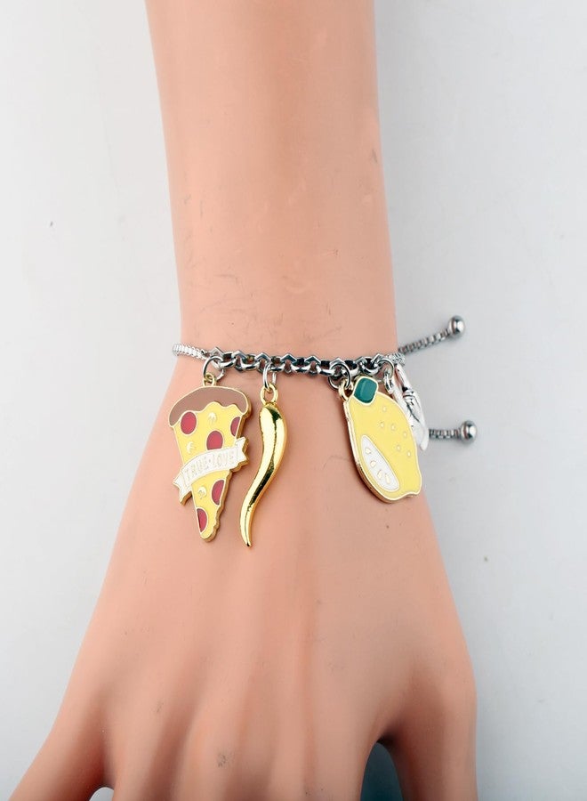 SEIRAA Italian Horn Bracelet Italian Blessing Gifts Italian Jewelry Italian Lemon Bracelet Italian Mama Gifts (PizzaLemon Brace) - Image 5