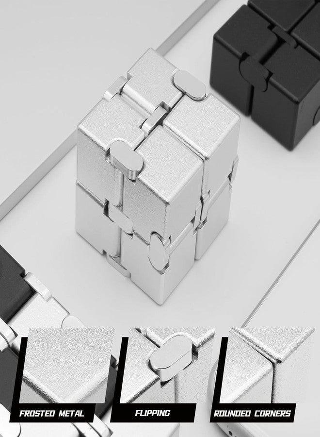 BeFunky Fidget Cube New Version Fidget Finger Toys - Metal Infinity Cube Prime for Stress and Anxiety Relief/ADHD, Ultra Durable Sensory Gifts for Adults and Teens Kids (Silver) - Image 4