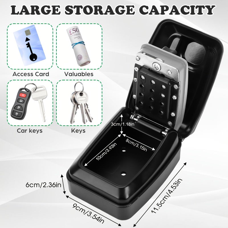 Gray Code Key Box Wall Mounted Anti Theft Key Storage For Home Entryway Anti Pry Code Lock For Renovation Homestay And Outdoor Use Shown Color - Image 3