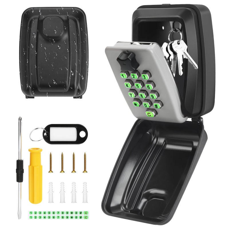 Gray Code Key Box Wall Mounted Anti Theft Key Storage For Home Entryway Anti Pry Code Lock For Renovation Homestay And Outdoor Use Shown Color - Image 2