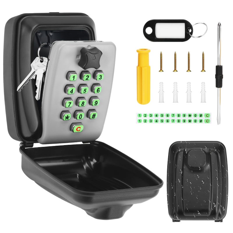Gray Code Key Box Wall Mounted Anti Theft Key Storage For Home Entryway Anti Pry Code Lock For Renovation Homestay And Outdoor Use Shown Color - Image 4