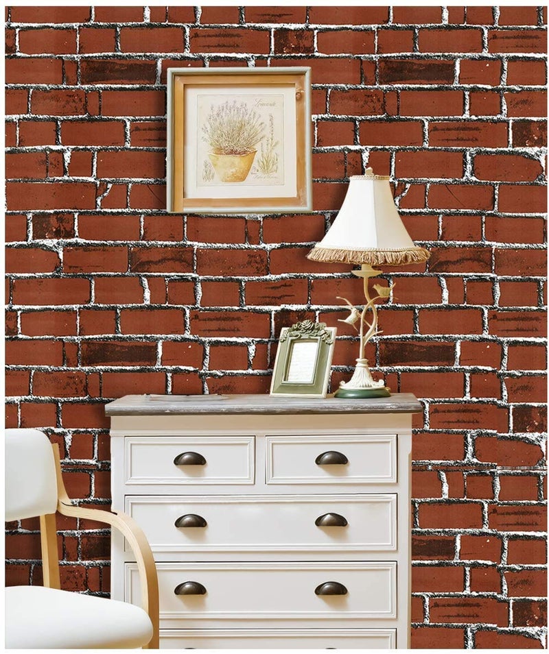 Eurotex PVC Peel and Stick, Self Adhesive Brick Wallpaper Roll, 45cm x 10Mtr - Image 5