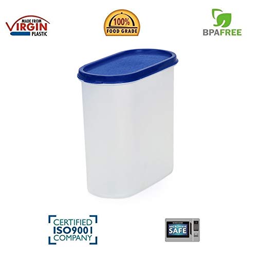 Mahaware Modular Oval Plastic Kitchen Container Set1800ml Set of 9Blue - Image 4