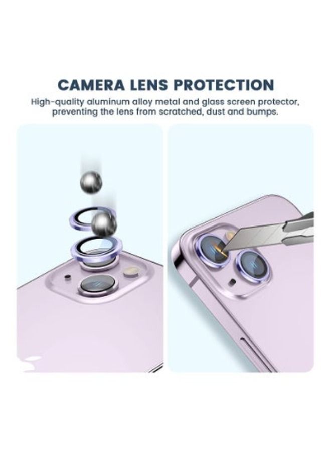 ACLIX Camera Lens Protector, Keep Original Camera HD Glass Metal Camera Lens Screen Cover Film for iPhone 14 Plus / 14 Accessories Purple - Image 2
