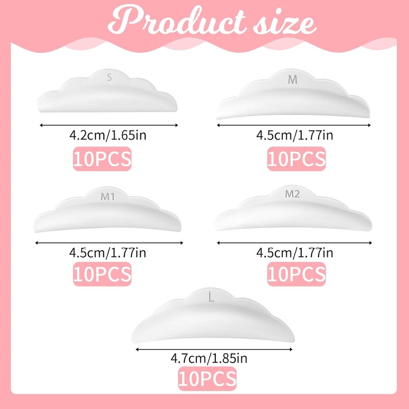 50Pcs Lash Lift Rods Silicone Pads for Perm Curls Kits, Eyelash Shields, Reusable Lash Pad Rods - Image 2