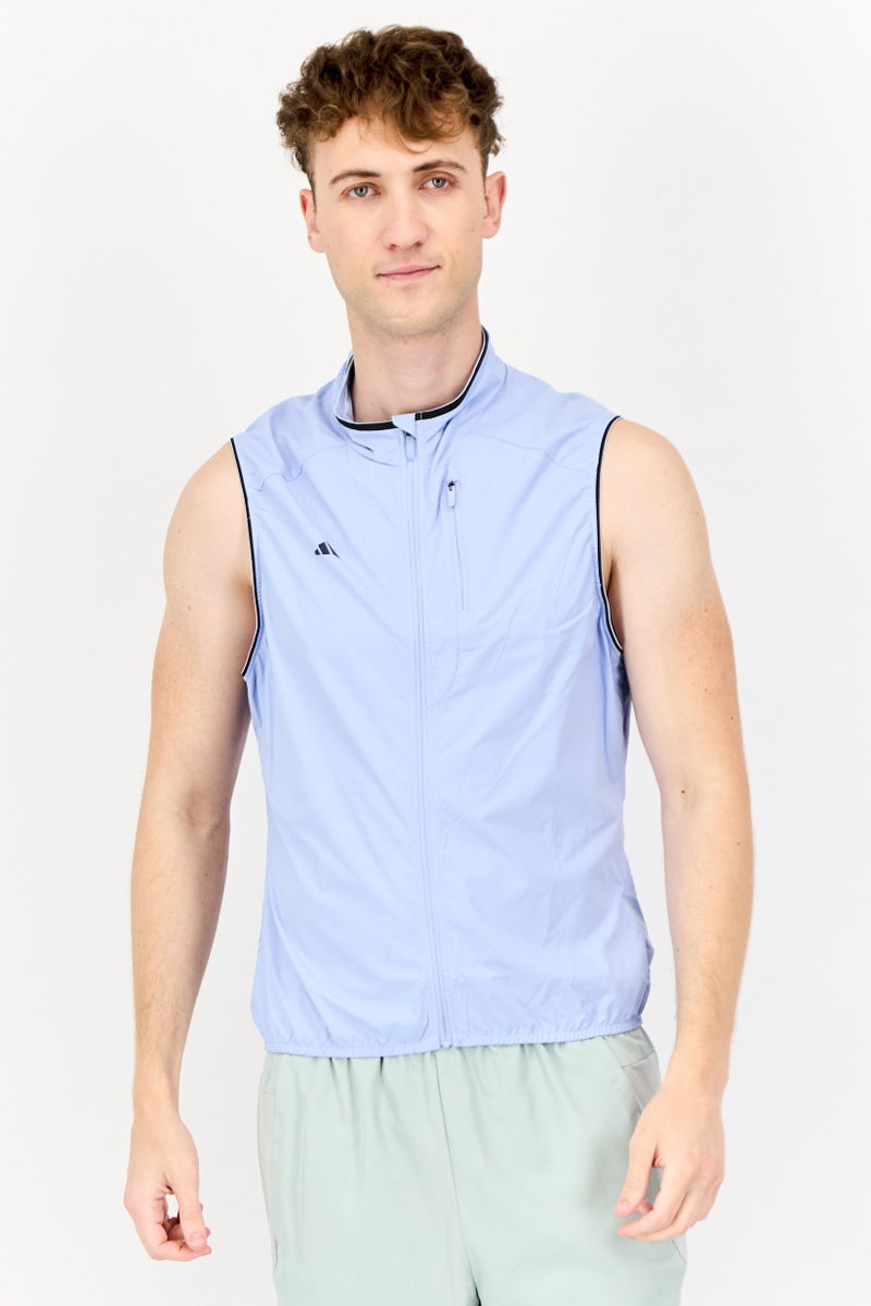 Adidas Men Sportswear Fit Sleeveless Outdoor Vest, Light Blue  - Image 1