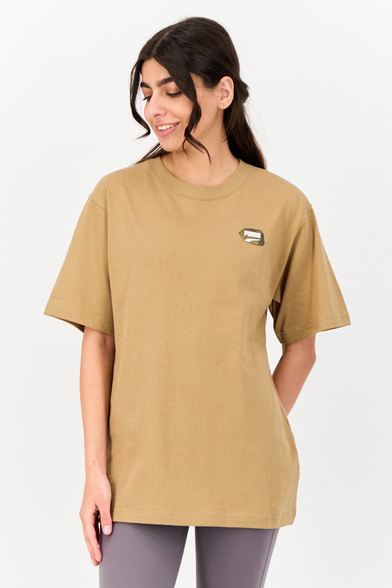 PUMA Women Relaxed Fit Short Sleeves Outdoor T-Shirt, Brown  - Image 1