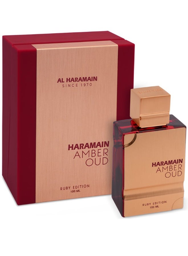 Amber Oud Ruby Edition for Unisex Eau De Parfum 100ml | Premium Luxury Bitter Almond & Saffron Scent | Long-Lasting EDP Woody Amber Niche Perfume