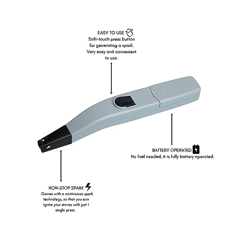celltone Plastic Zoom Electric Gas Lighter For Kitchen Use - Battery Operated Continous Spark Gas Lighter For Stove|6 Months Warranty - Grey - Image 3