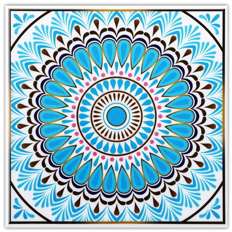 DICOFUN 32 Moroccan Tile Peel and Stick Backsplash 6 x 6 Waterproof Mandala Stick on Wall Tiles Style 9 - Image 2