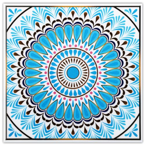 DICOFUN 32 Moroccan Tile Peel and Stick Backsplash 6 x 6 Waterproof Mandala Stick on Wall Tiles Style 9 - Image 1