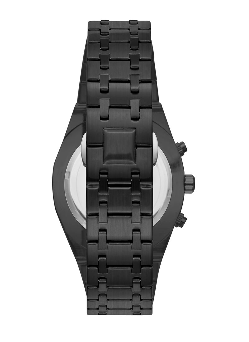 KENNETH SCOTT Kenneth Scott Men's Watch, Mult Function Display and Stainless Steel Strap - K24112-BBBB, Black  - Image 3