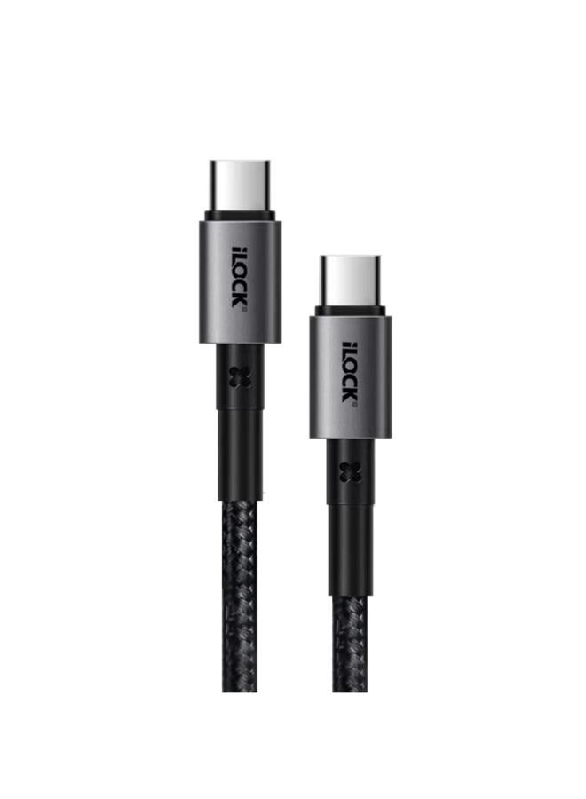 آي لوك كابل شحن USB نوع C إلى نوع C بقدرة 65W بتصميم مضفر فائق المتانة ويدعم الشحن السريع من اي لوك، 1 م - Image 3