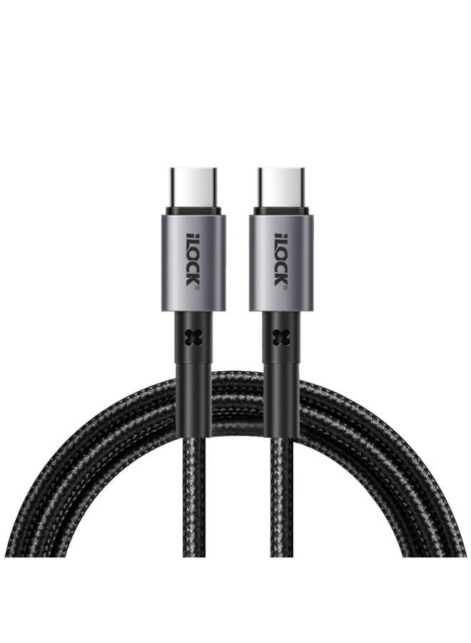 آي لوك كابل شحن USB نوع C إلى نوع C بقدرة 65W بتصميم مضفر فائق المتانة ويدعم الشحن السريع من اي لوك، 1 م - Image 2
