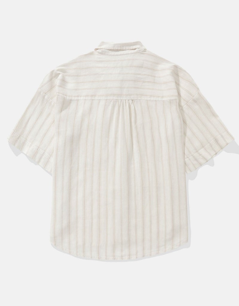 American Eagle AE Linen-Blend Short-Sleeve Button-Up Shirt - Image 4